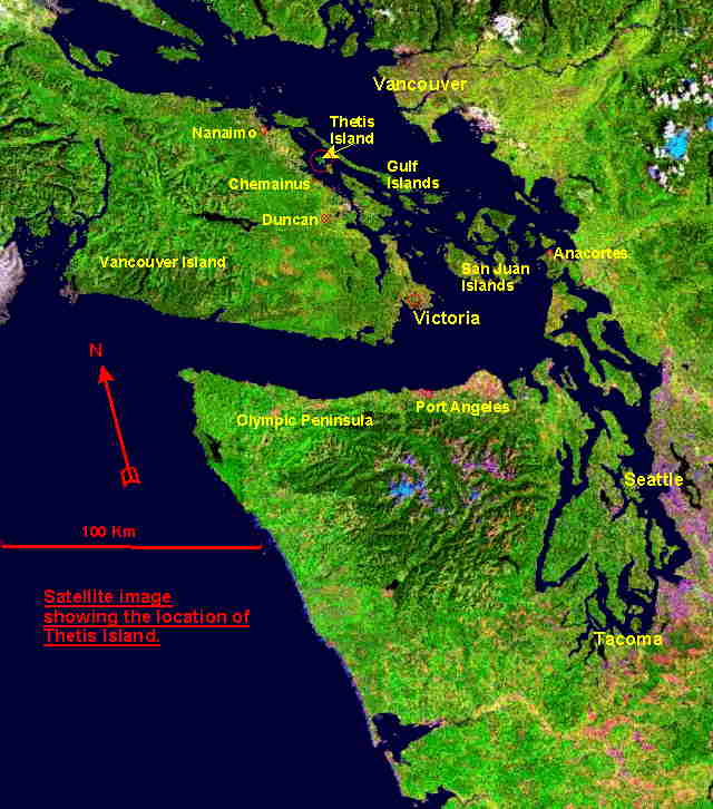 sothern gulf islands vancouver island san juan islands and vancouver island sattelite image map